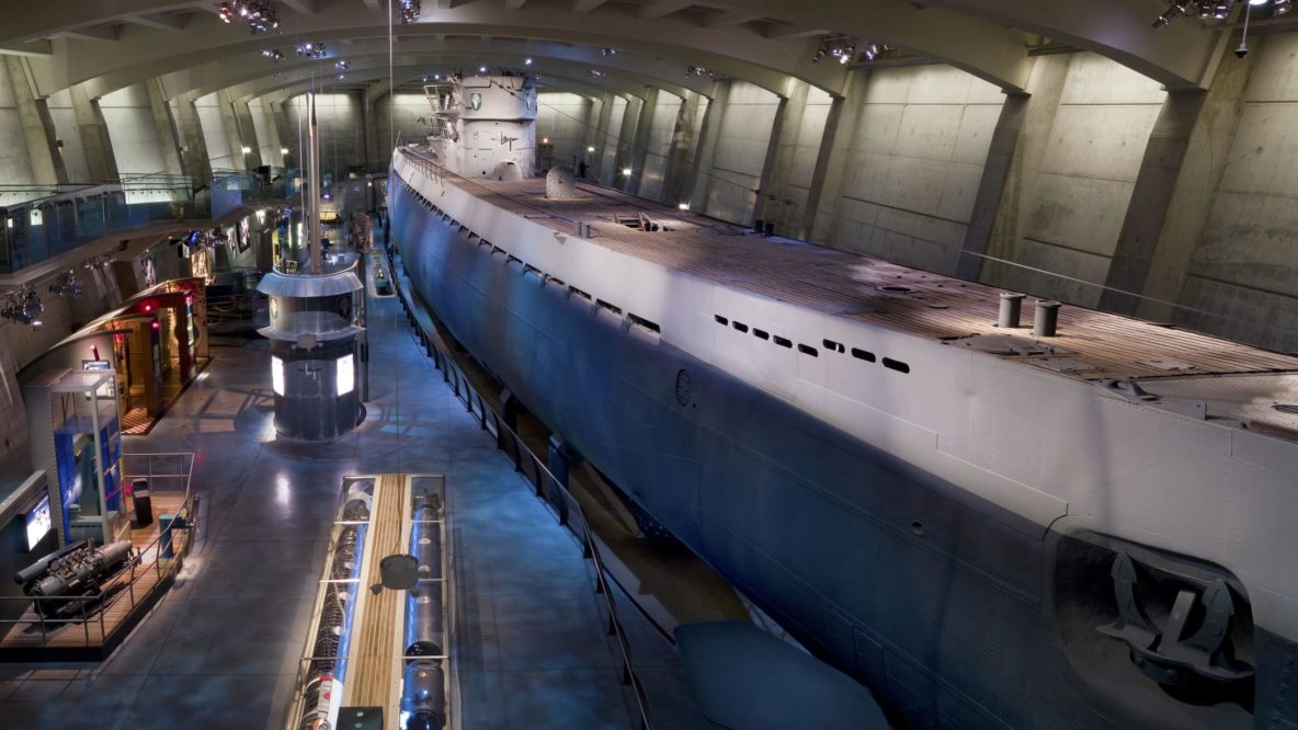 U-505 submarine in exhibit.