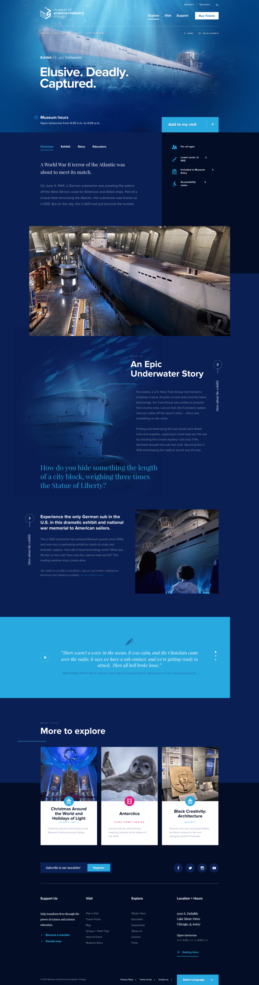 U-505 exhibit page on msichicago.org